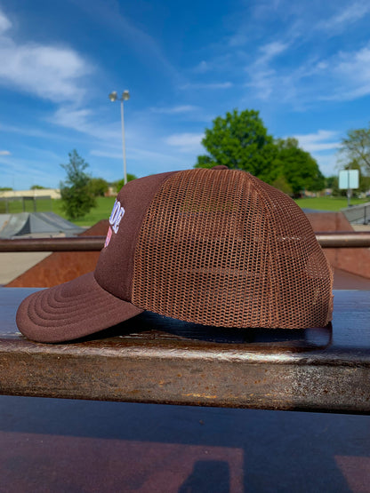 Athletics Logo Trucker Hat - Brown/Light Pink