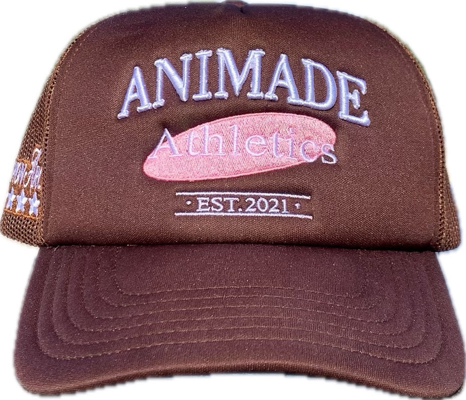 Athletics Logo Trucker Hat - Brown/Light Pink