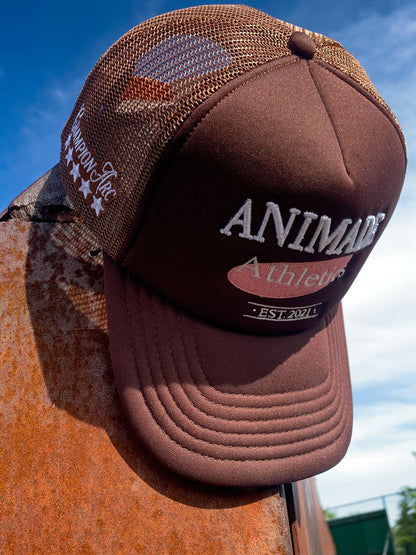 Athletics Logo Trucker Hat - Brown/Light Pink